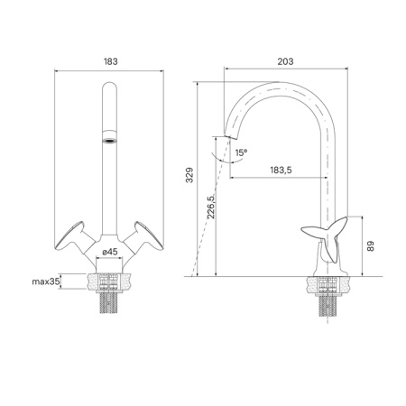Смеситель для кухонной мойки IDDIS Copter (COPSBJ0i05)